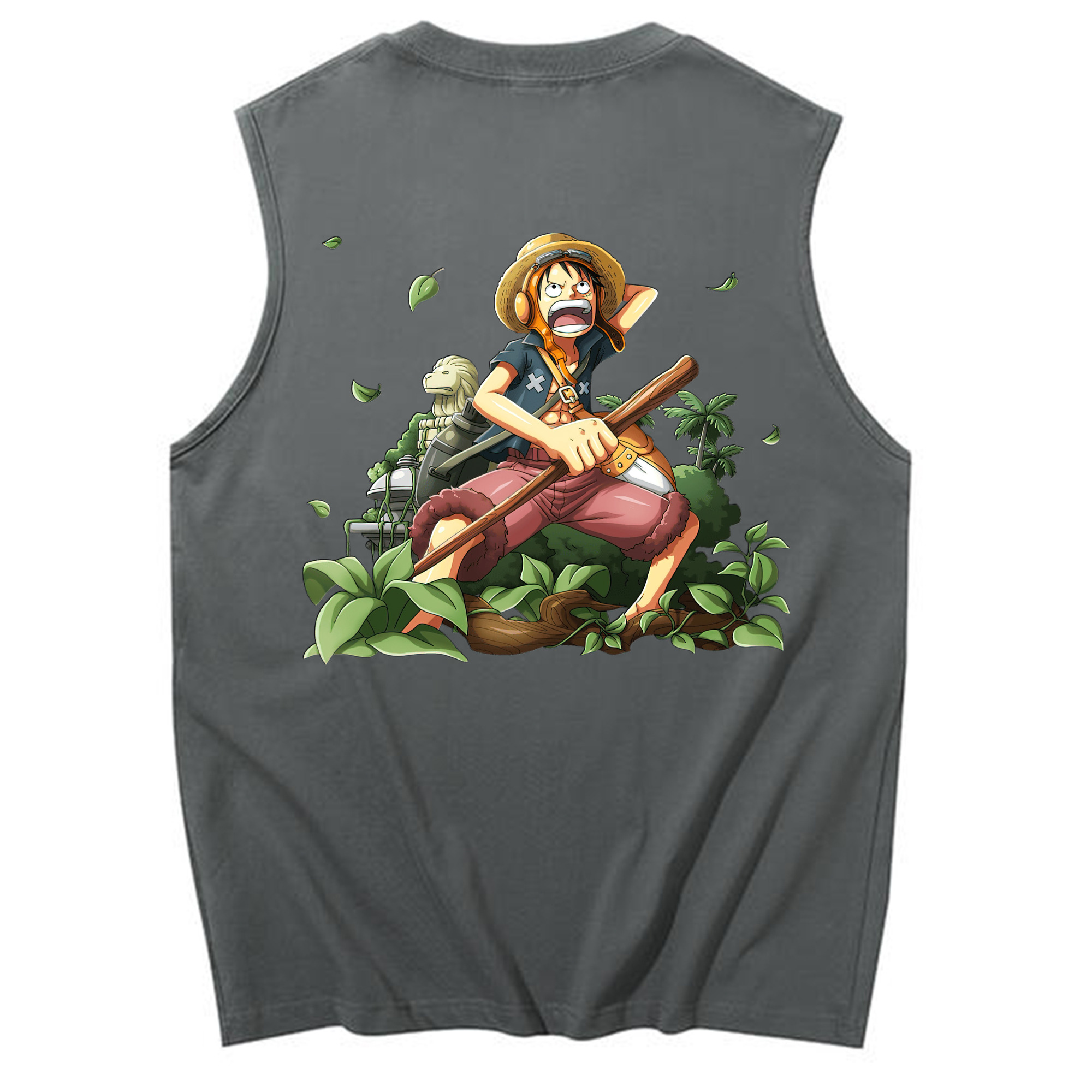 ワンピース モンキー・D・ルフィ ONE PIECE Monkey D. Luffy コットン100％タンクトップ（背面プリント）